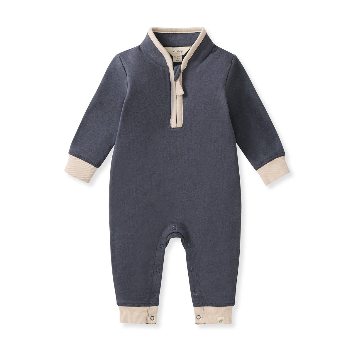 Quarter-Zip Baby Boy Jumpsuit: 6-9M