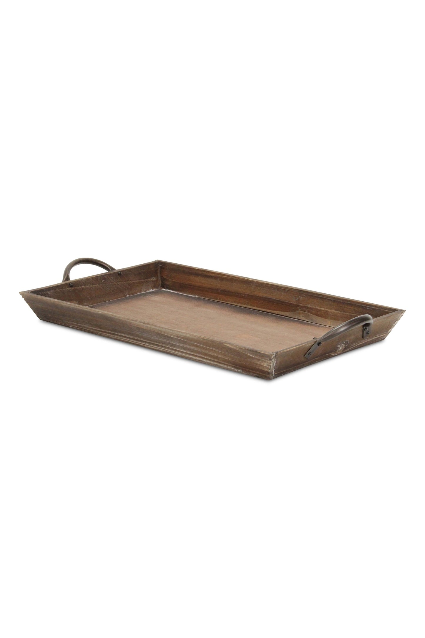 Magnolia Tapered Wood Tray & Metal Handles
