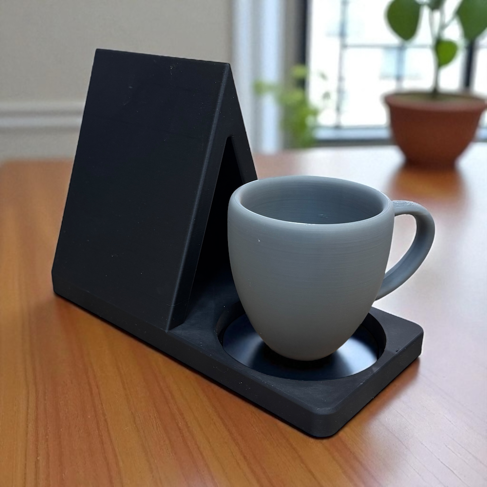 Book Stand Place Holder with Coaster: Gray
