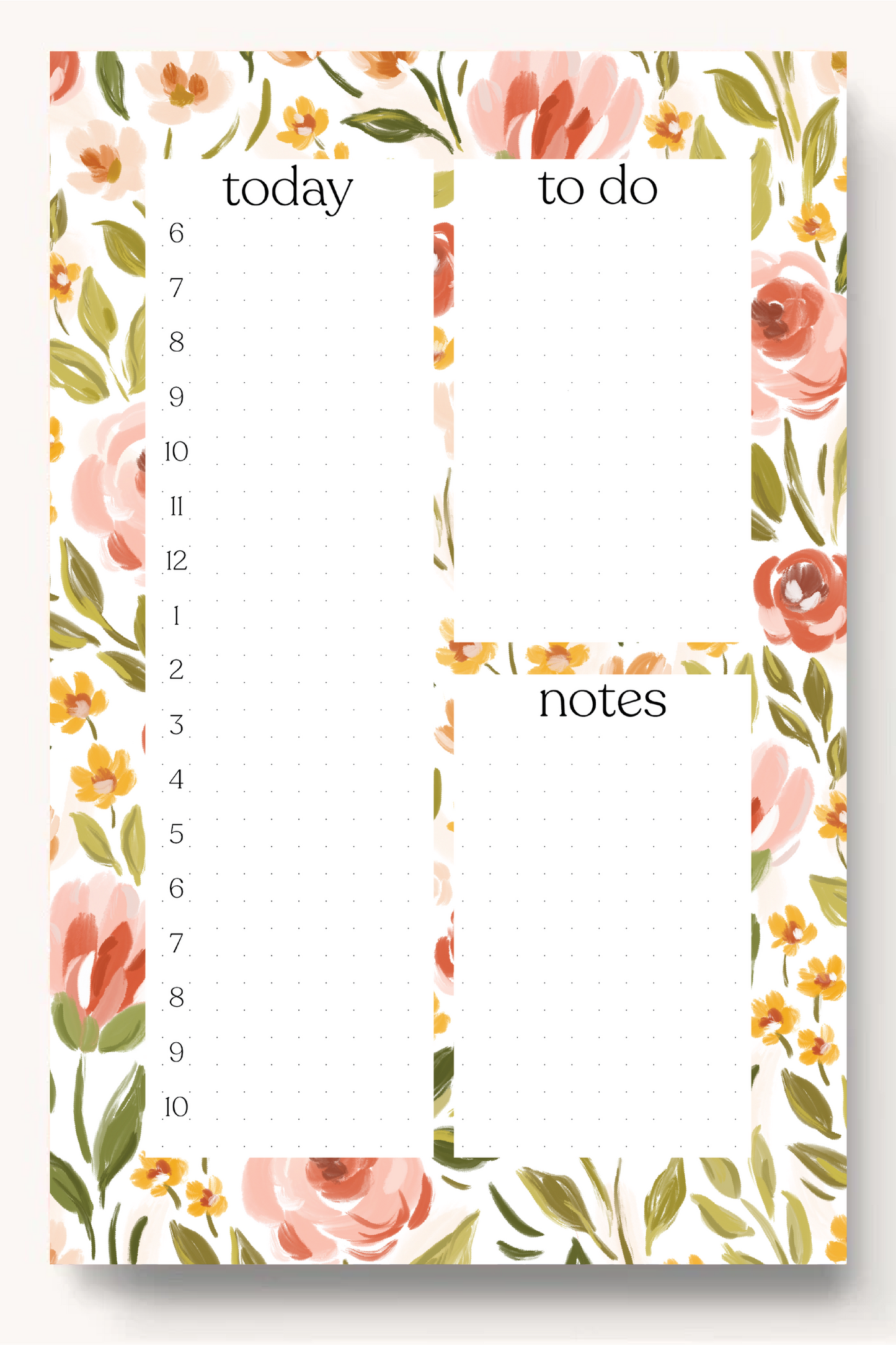 Floral Daily Planner Notepad: Lilac Floral