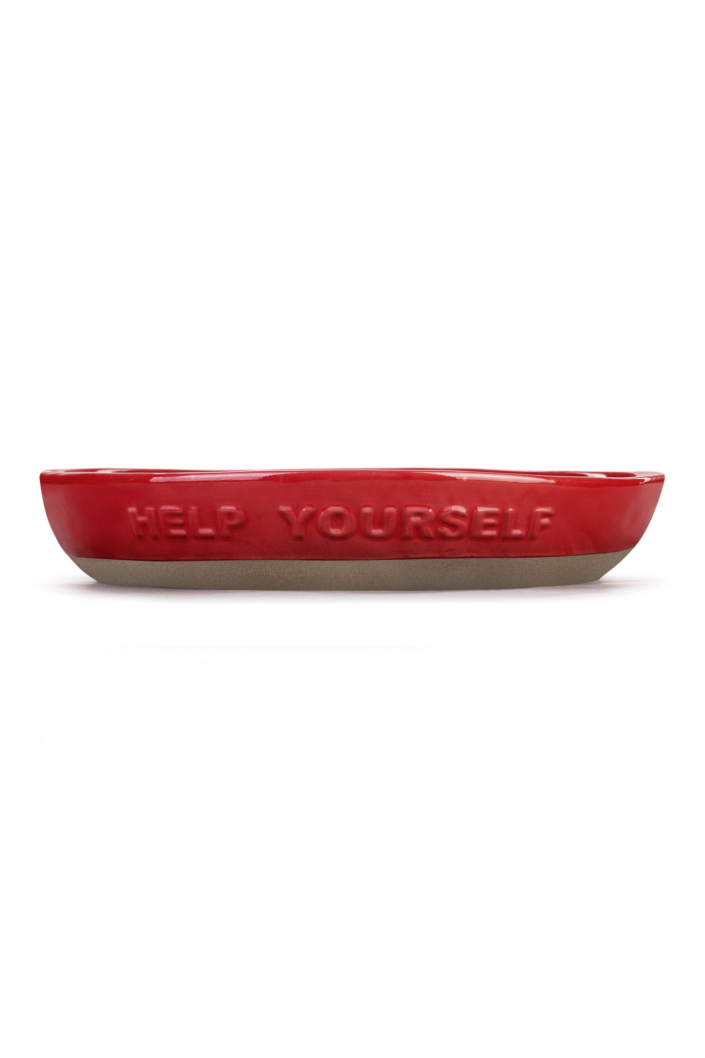 Red Help Yourself Serving Bowl