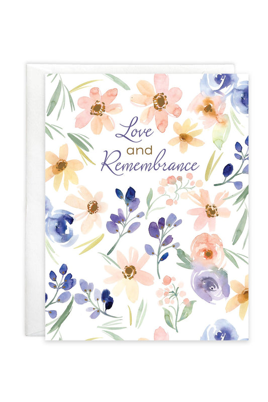 Sympathy Greeting Card - Soft Thoughtful Flowers