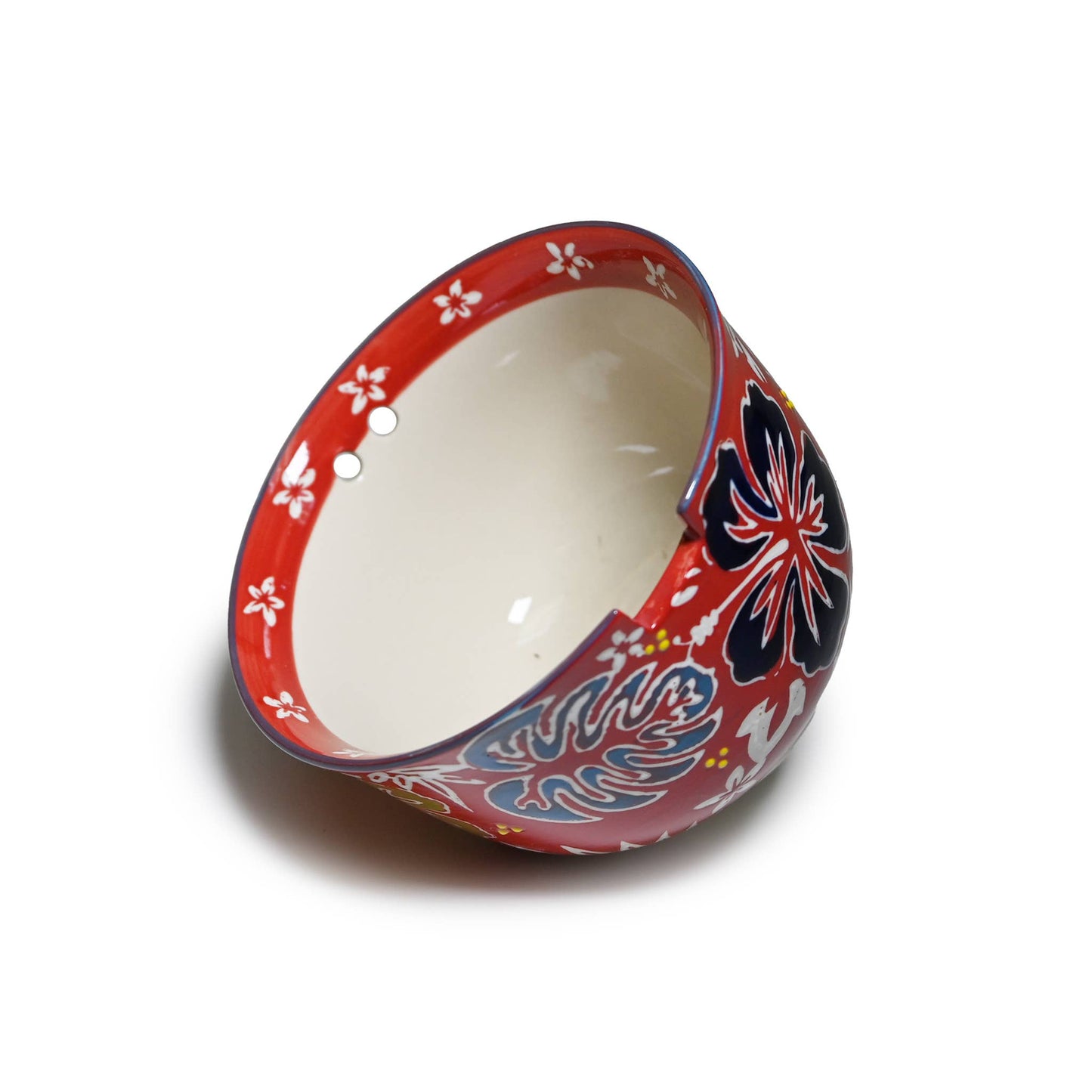 Red Hibiscus Flowers Mira 5" Ramen Bowl w/ Chopsticks