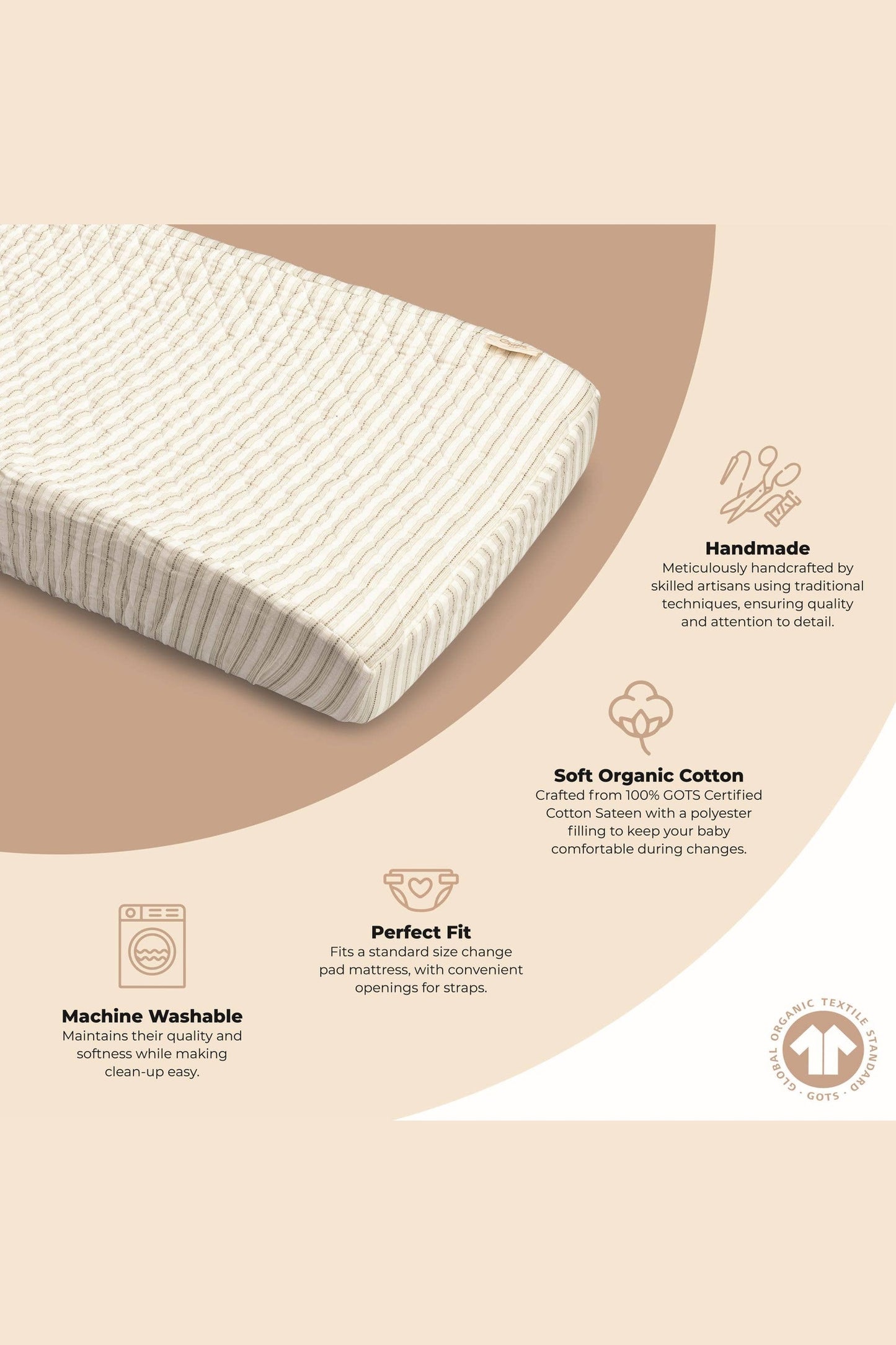 Organic Cotton Stripe Change Pad Cover