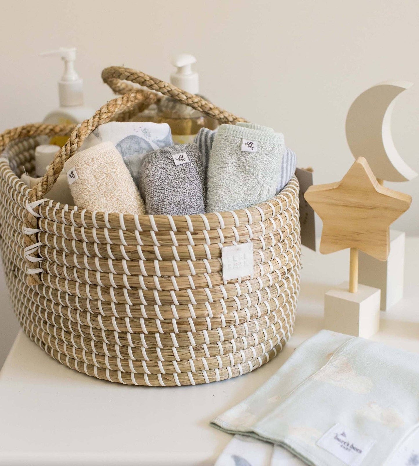 Quarry Organic Cotton Woven Terry Solid Washcloths 3 Pack