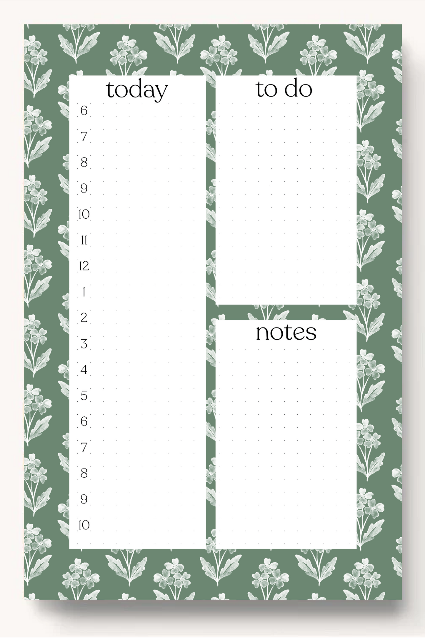Floral Daily Planner Notepad: Sunny Poppies