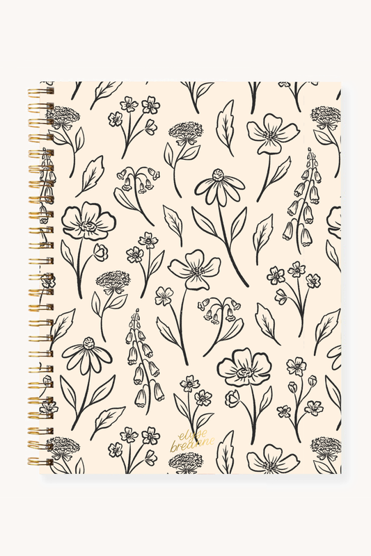 Floral Softcover Spiral Notebook: Pressed Floral