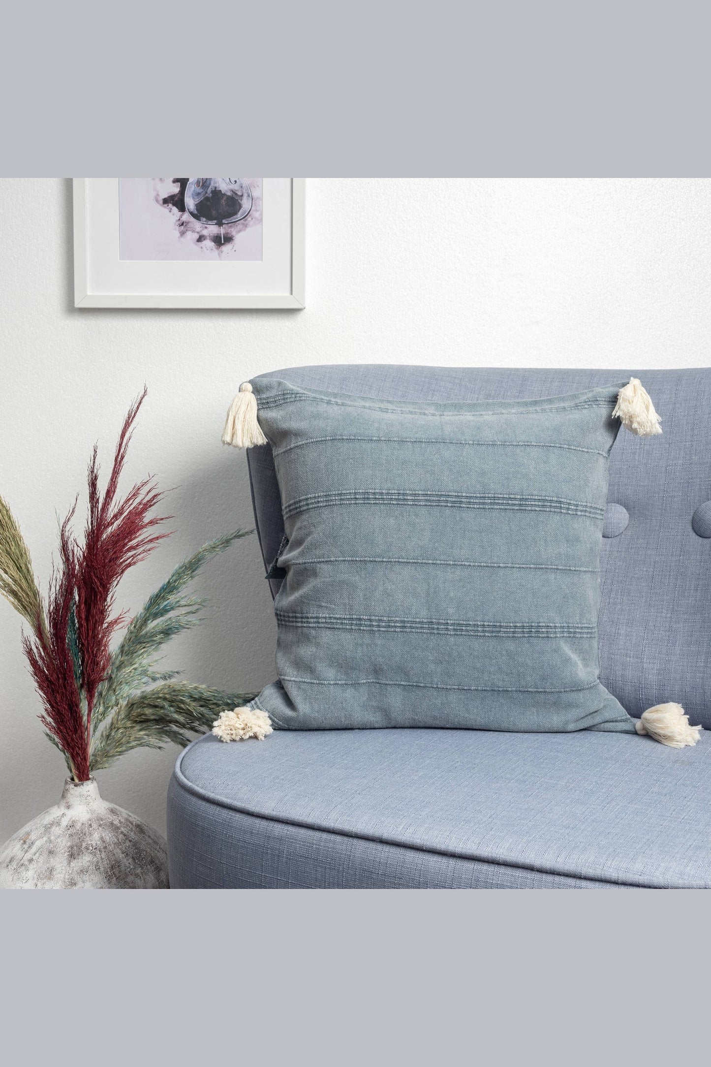 Starlin Subtle Striped Organic Turkish Cotton Throw Pillow: Burgundy
