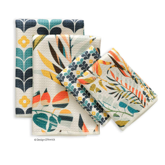 Colorful Leaves All Purpose Microfiber Towels - Set of 4