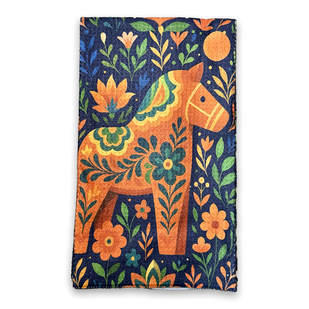 Scandinavian Inspired Cozy Dala Waffle Kitchen Towel 