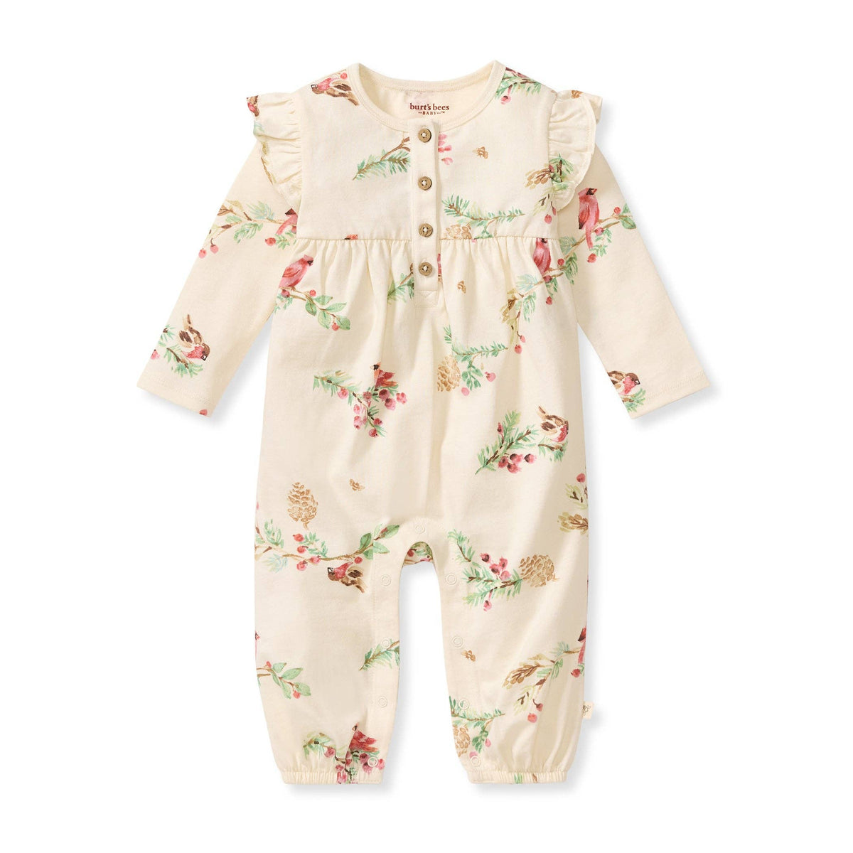 Winter Birds Baby Girls Jumpsuit: 12M