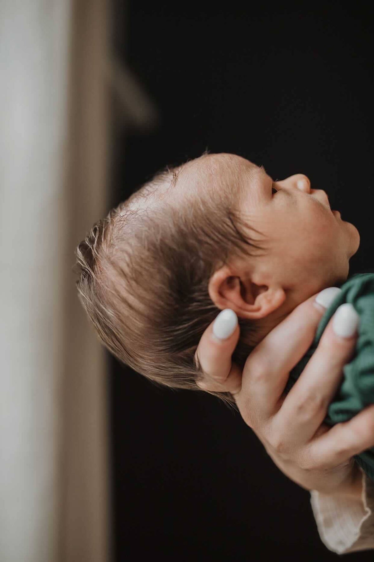 Forest Green Ribbed Knotted Newborn Baby Gown Sleepwear: Gown