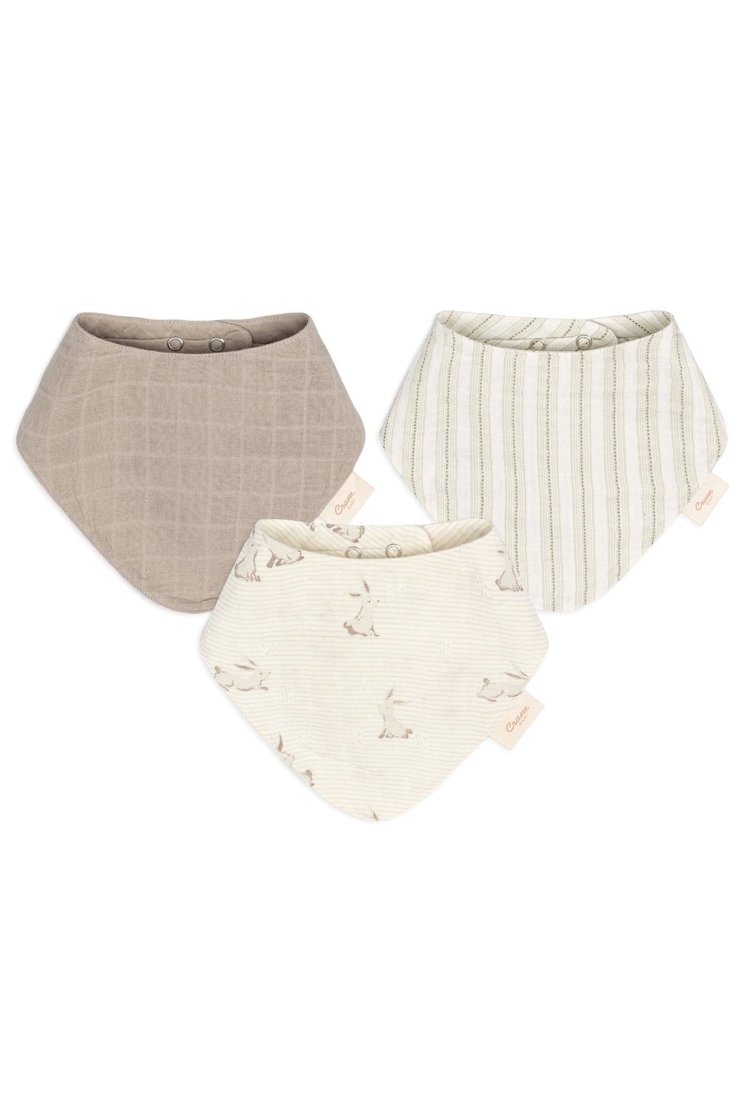 Organic Cotton 3-pc. Bunny Bib Set
