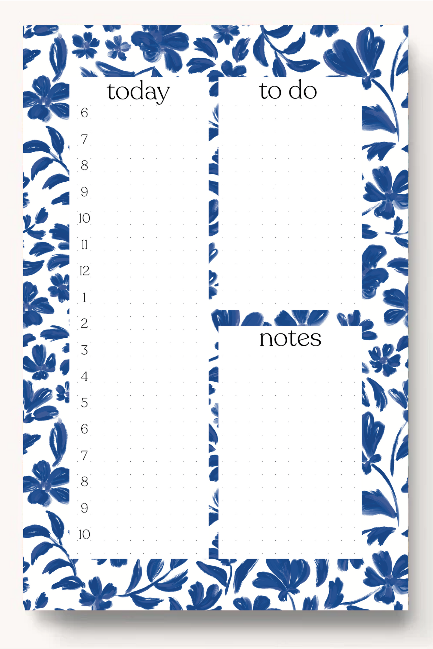 Floral Daily Planner Notepad: Lilac Floral