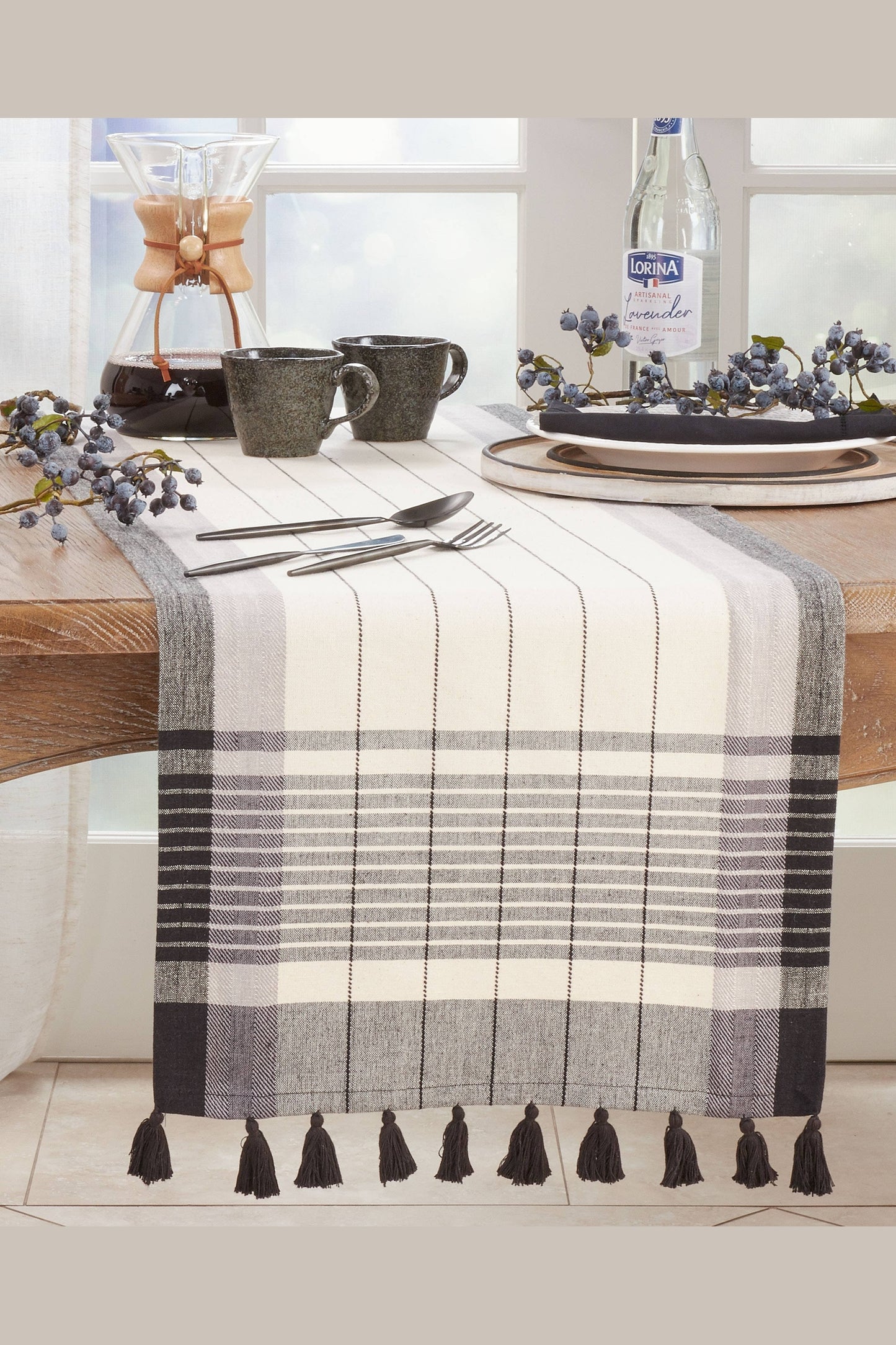 Striped Tassel Runner