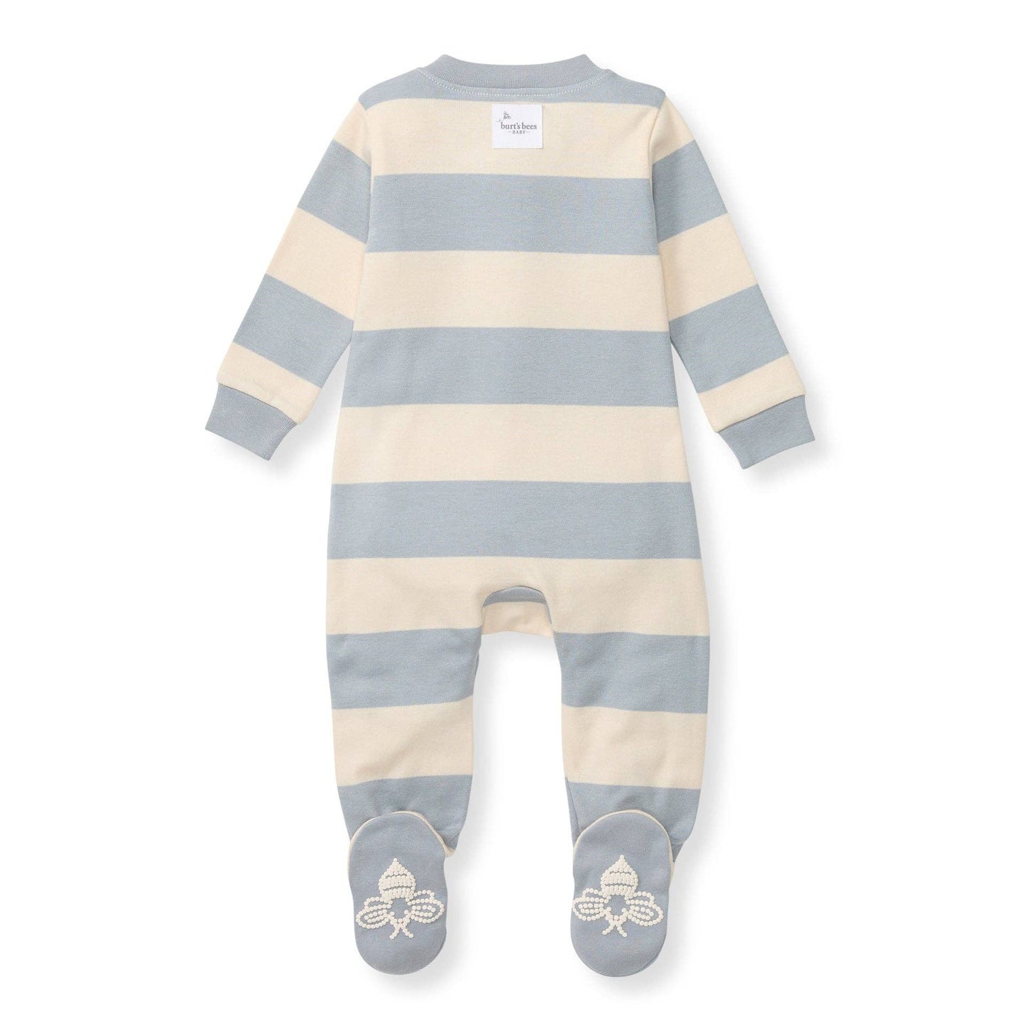 Rugby Stripe Organic Cotton Sleep & Play - Quarry / 3-6 Months