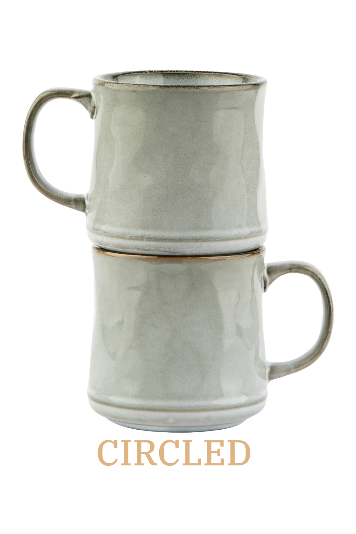 Lined Stoneware Kook Java Coffee Mugs