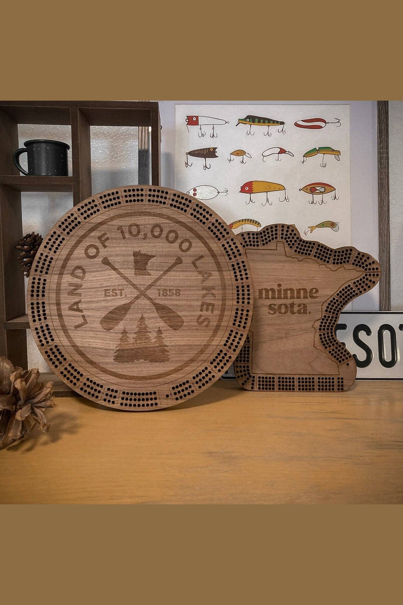 Stacked Minnesota Cribbage Board