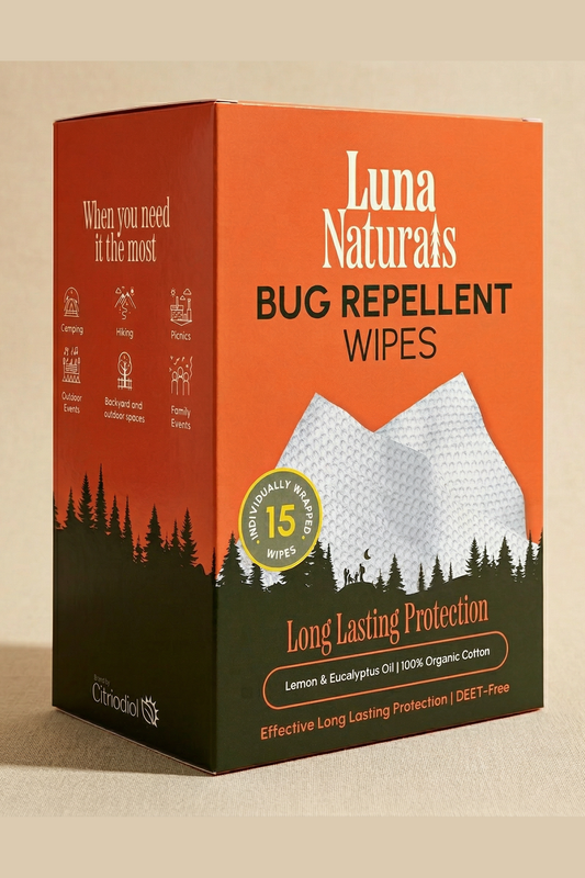 Bug Repellent Wipes | Lemon Eucalyptus Oil | 15 Pack