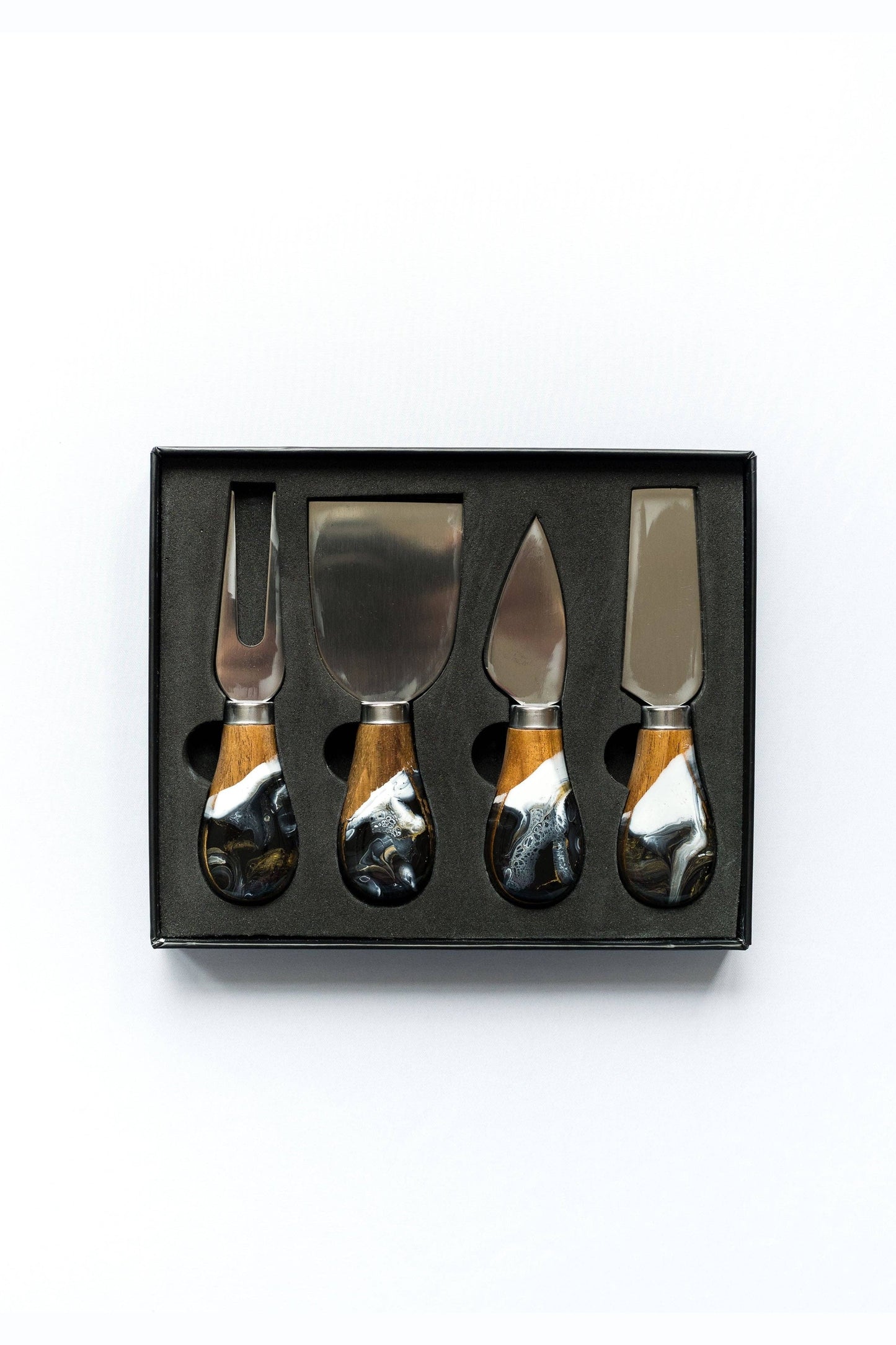 Resin Coated Cheese Knife Set - Set of 4 - Northern Lights