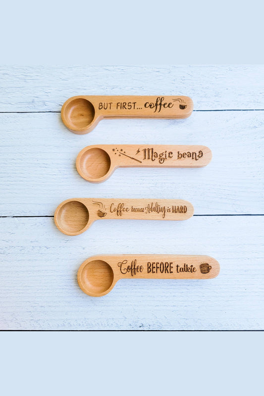 Coffee Before Talkie - Engraved Coffee Scoop + Bag Clip