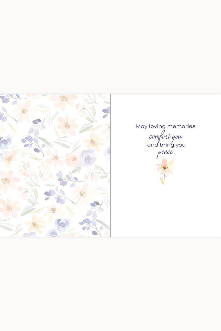 Sympathy Greeting Card - Soft Thoughtful Flowers