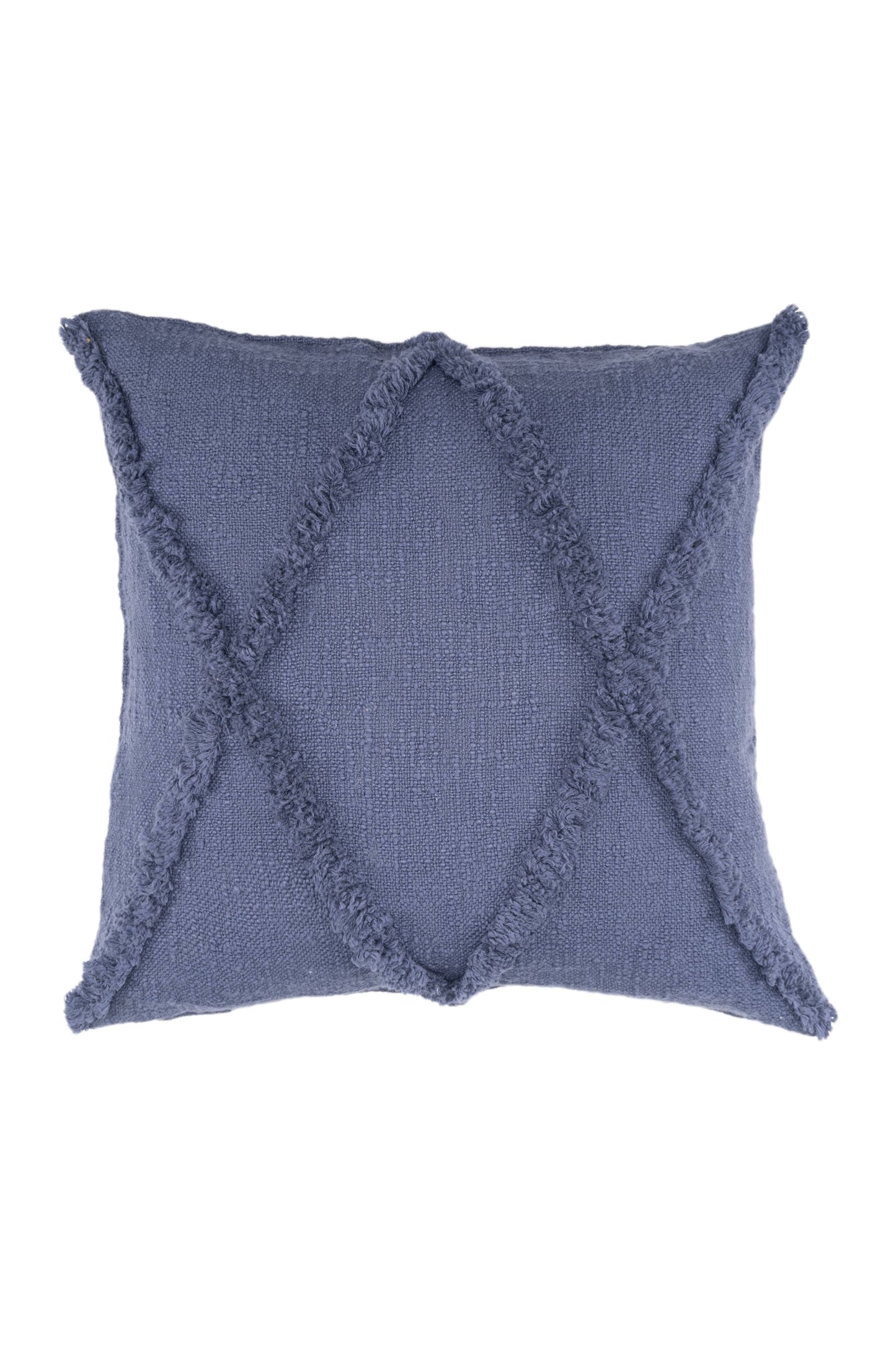 Roston Solid Decorative Diamond Tufted Cotton Throw Pillow: Natural Ivory / 20" x 20" / Poly Filled