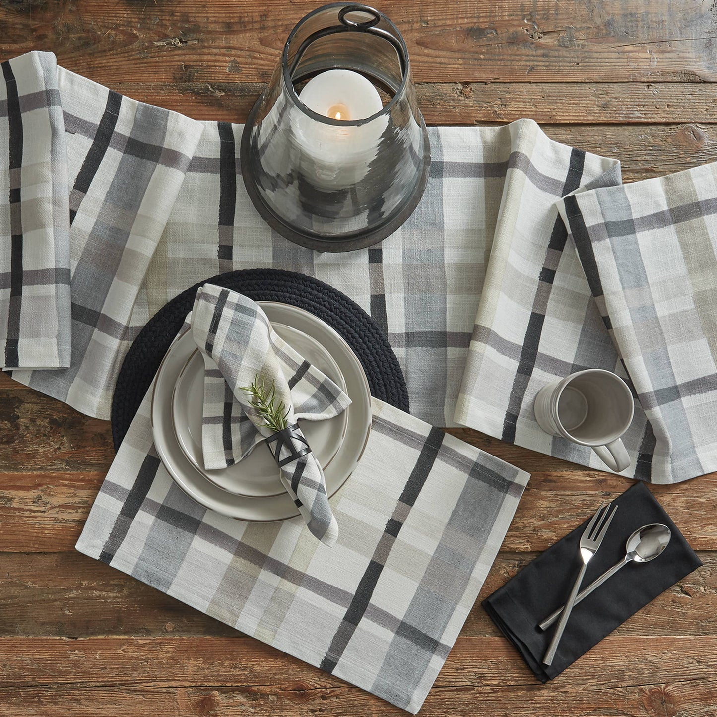 Urban Plaid Table Runner 72"L