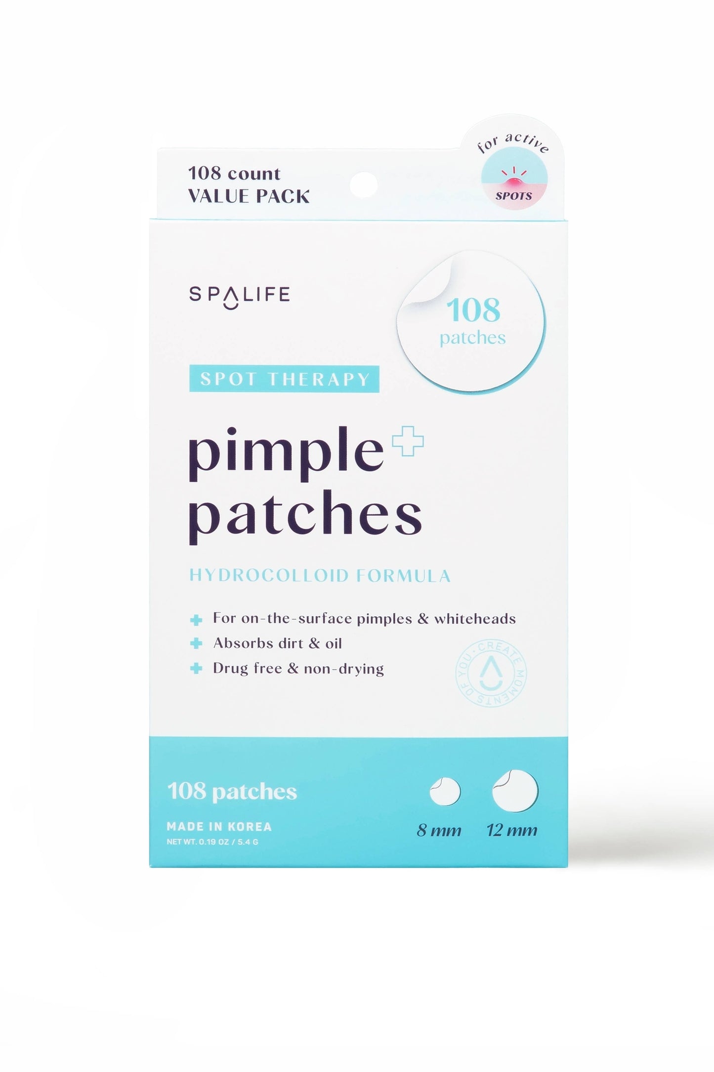 Spot Therapy Hydrocolloid Pimple Patches - 108 Patches: Mint Box