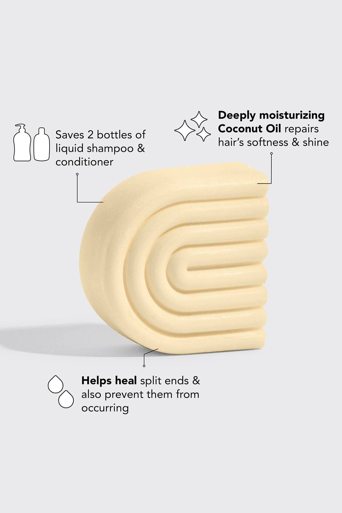 Coconut Oil Conditioner Bar for Dry Damaged Hair