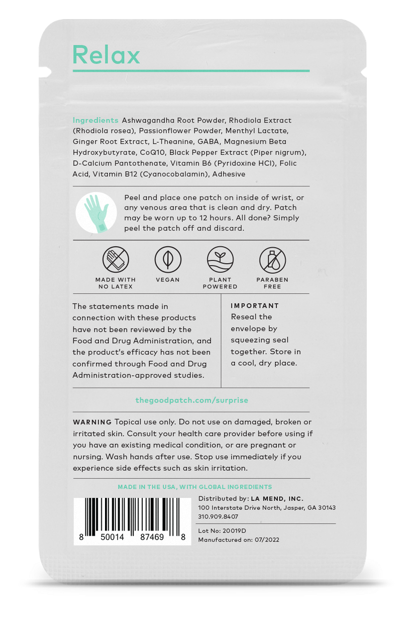 Relax Wearable Wellness Patch