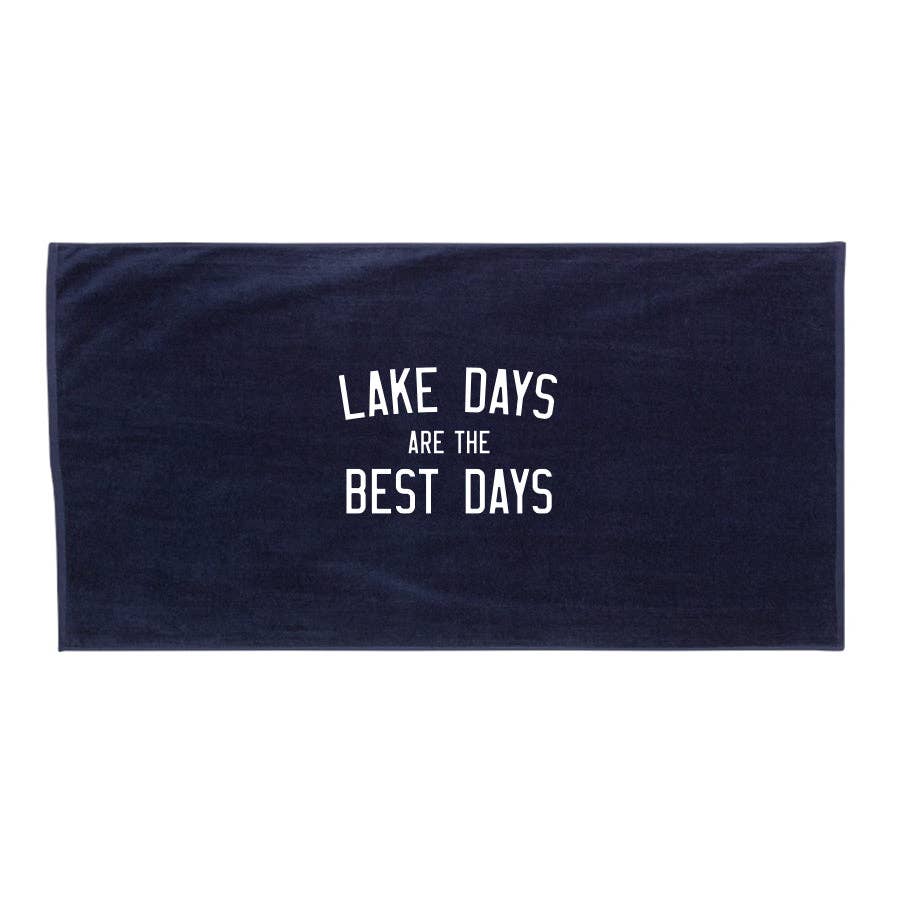 Lake Days Beach Towel - Navy
