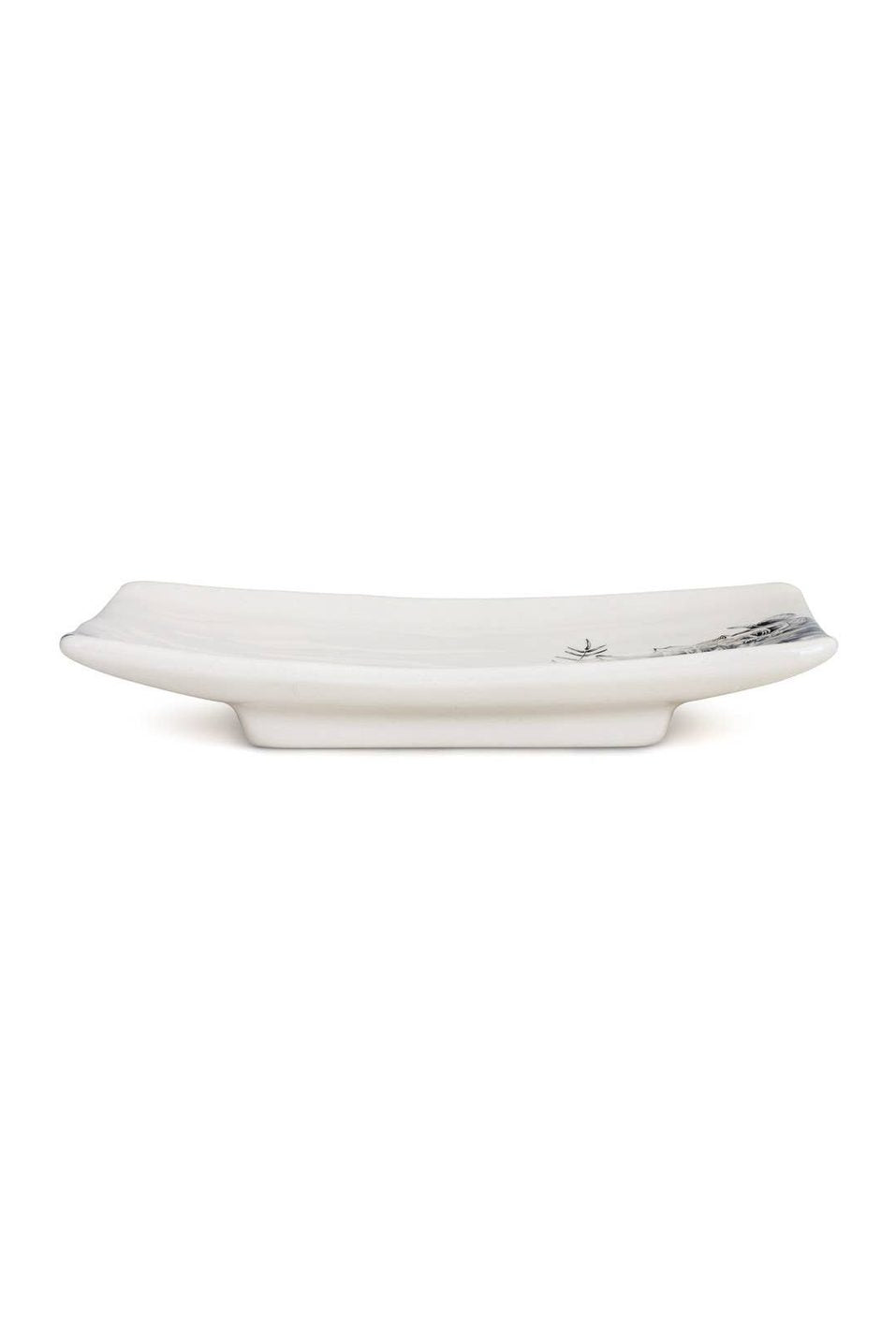 Black Floral Rectangle Spoon Rest