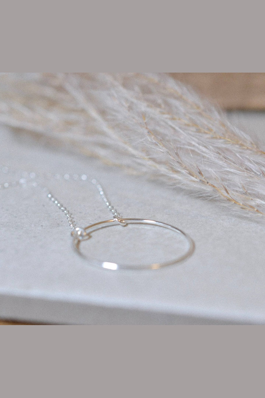 Statement Circle Necklace, Circle of Karma Pendant, Sterling: Sterling Silver