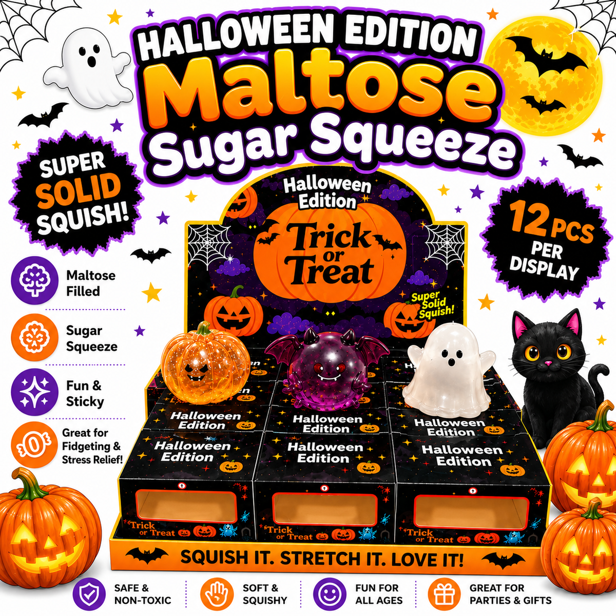 Halloween Edition Maltose Sugar Squishies - Trick or Treat