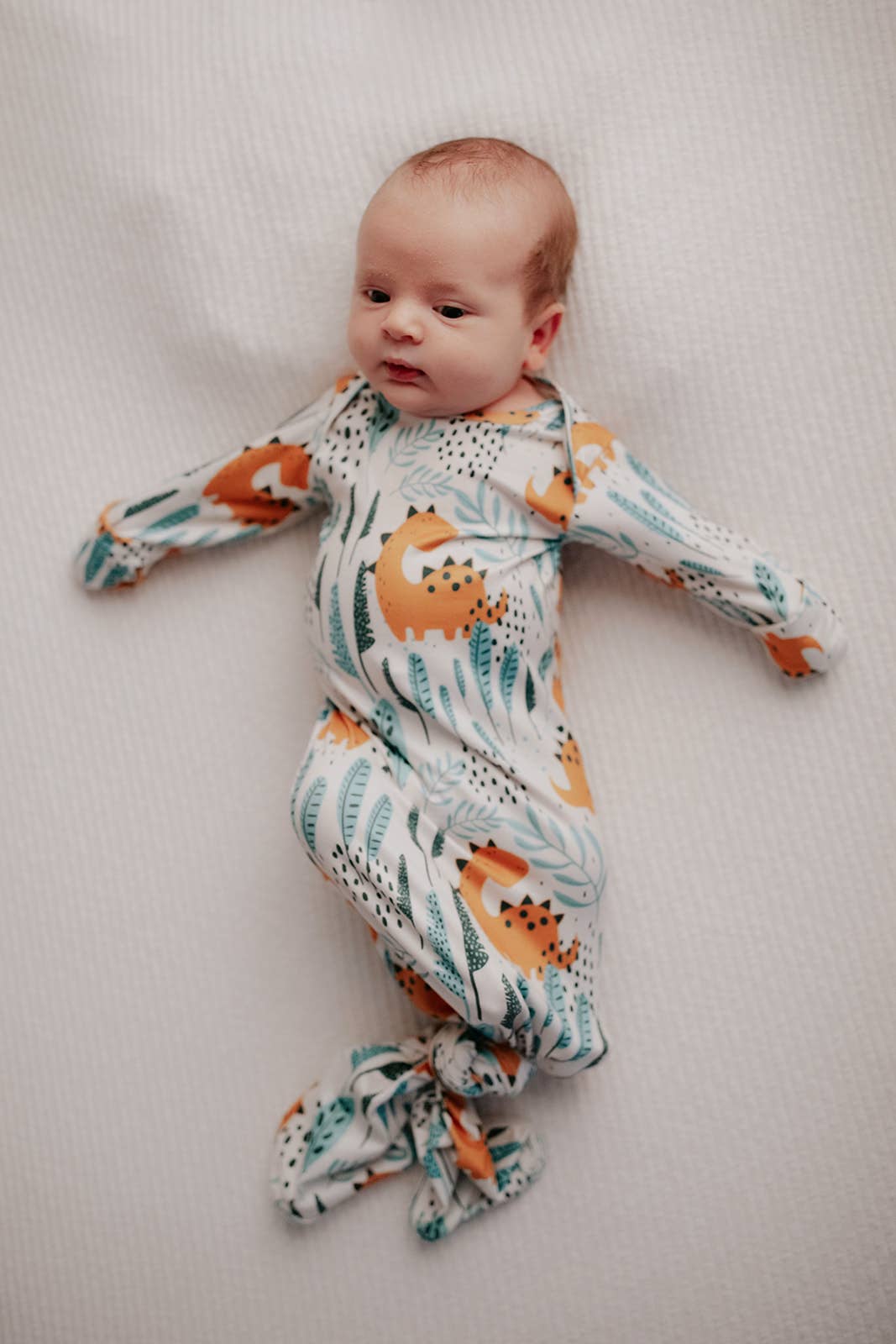 Dinosaur Animal Print Zoo Knotted Gown: Gown & Hat