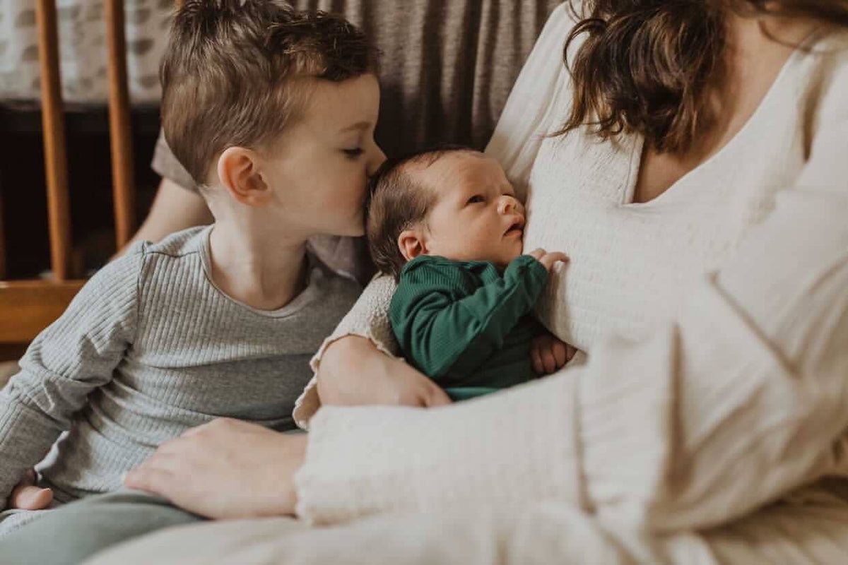 Forest Green Ribbed Knotted Newborn Baby Gown Sleepwear: Gown
