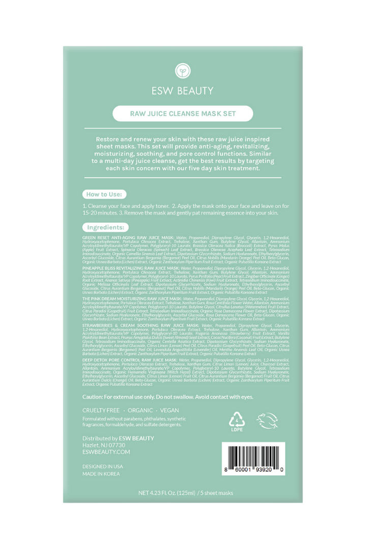 Raw Juice Cleanse Mask Set