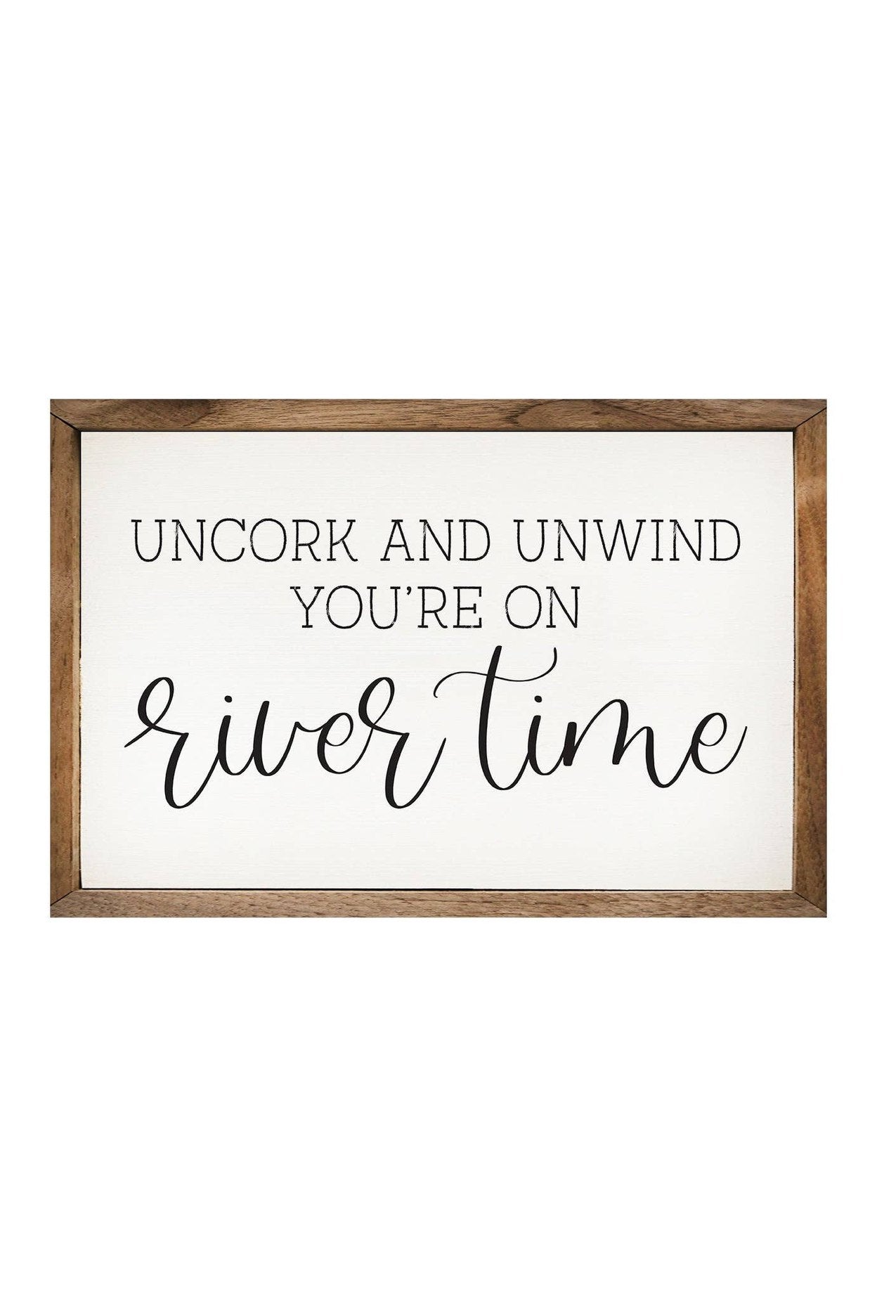 River Time White Sign