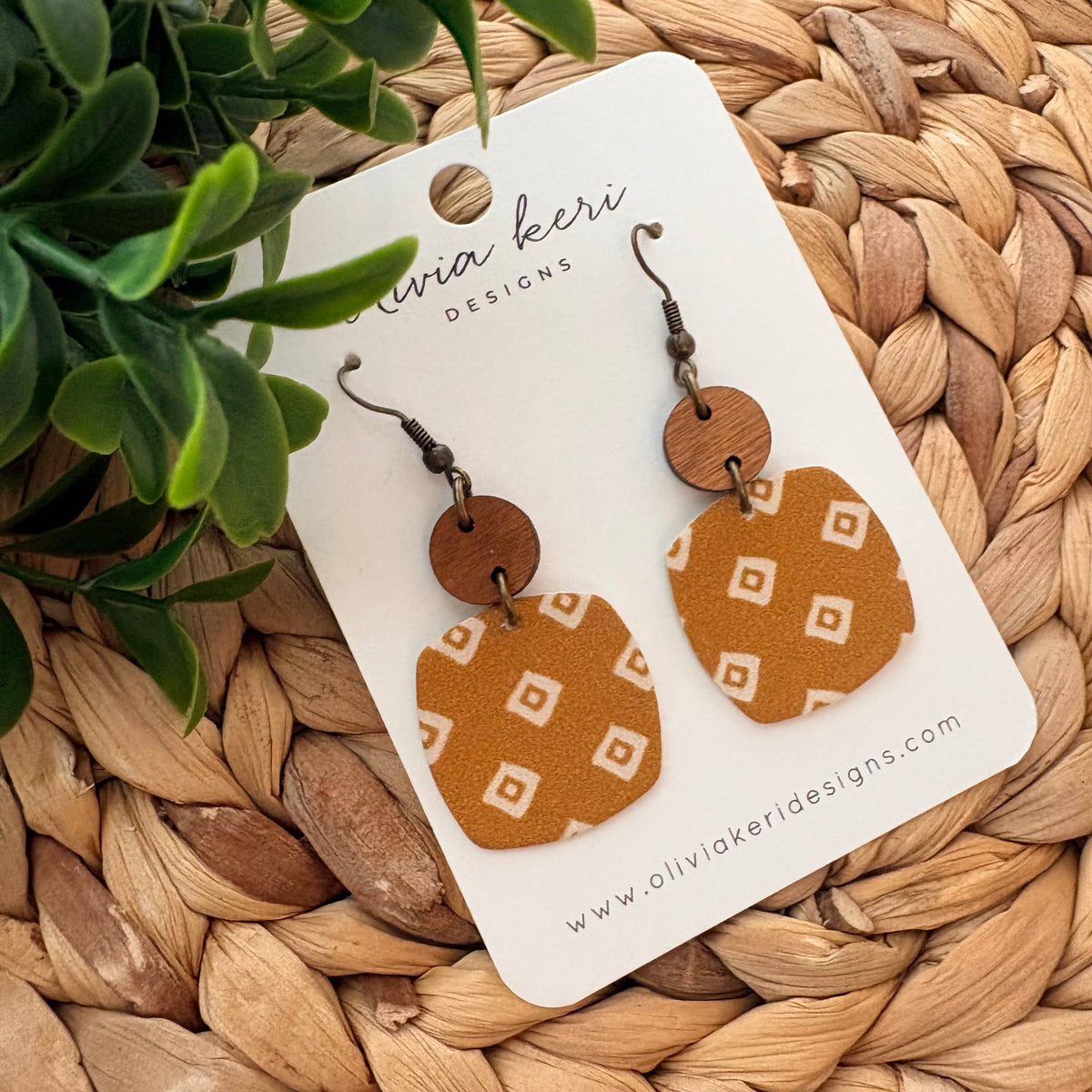Nora Earrings - Golden Geo