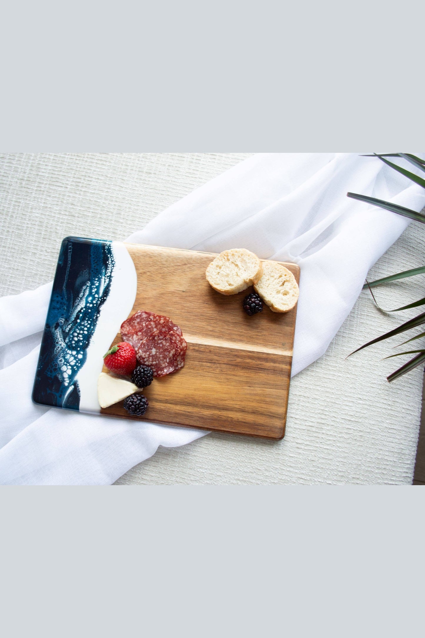 Wood Resin Date Night Cheese Charcuterie Board - Jade
