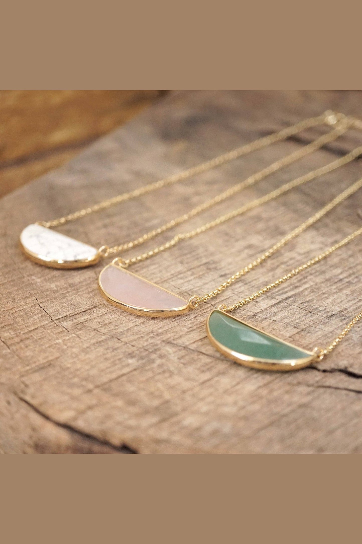 Semi Precious Dainty Necklace - Green
