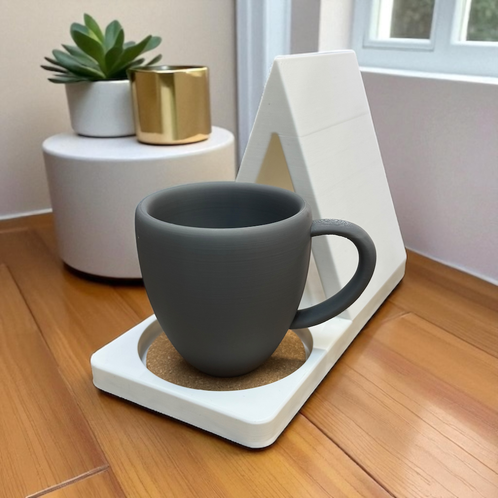 Book Stand Place Holder with Coaster: Gray