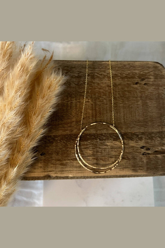 Statement Contiguous Circle Necklace, GF