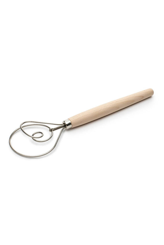 Fox Run Danish Dough Whisk, Stainless Steel and Wood, 12"