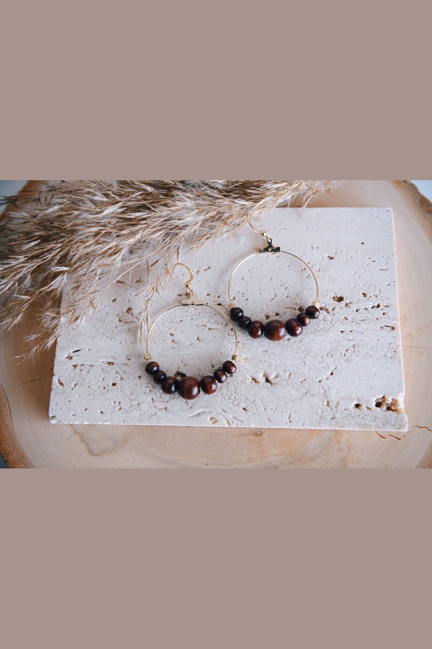 Ivory Round Lightweight Boho Hoop Earrings