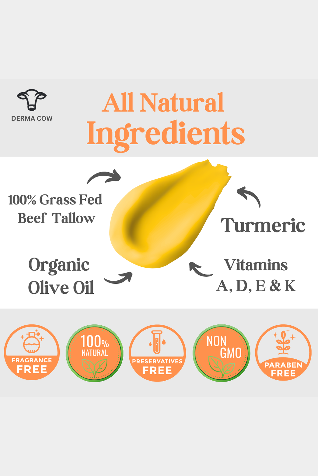 Whipped Tallow Cream + Turmeric , For Face and Body