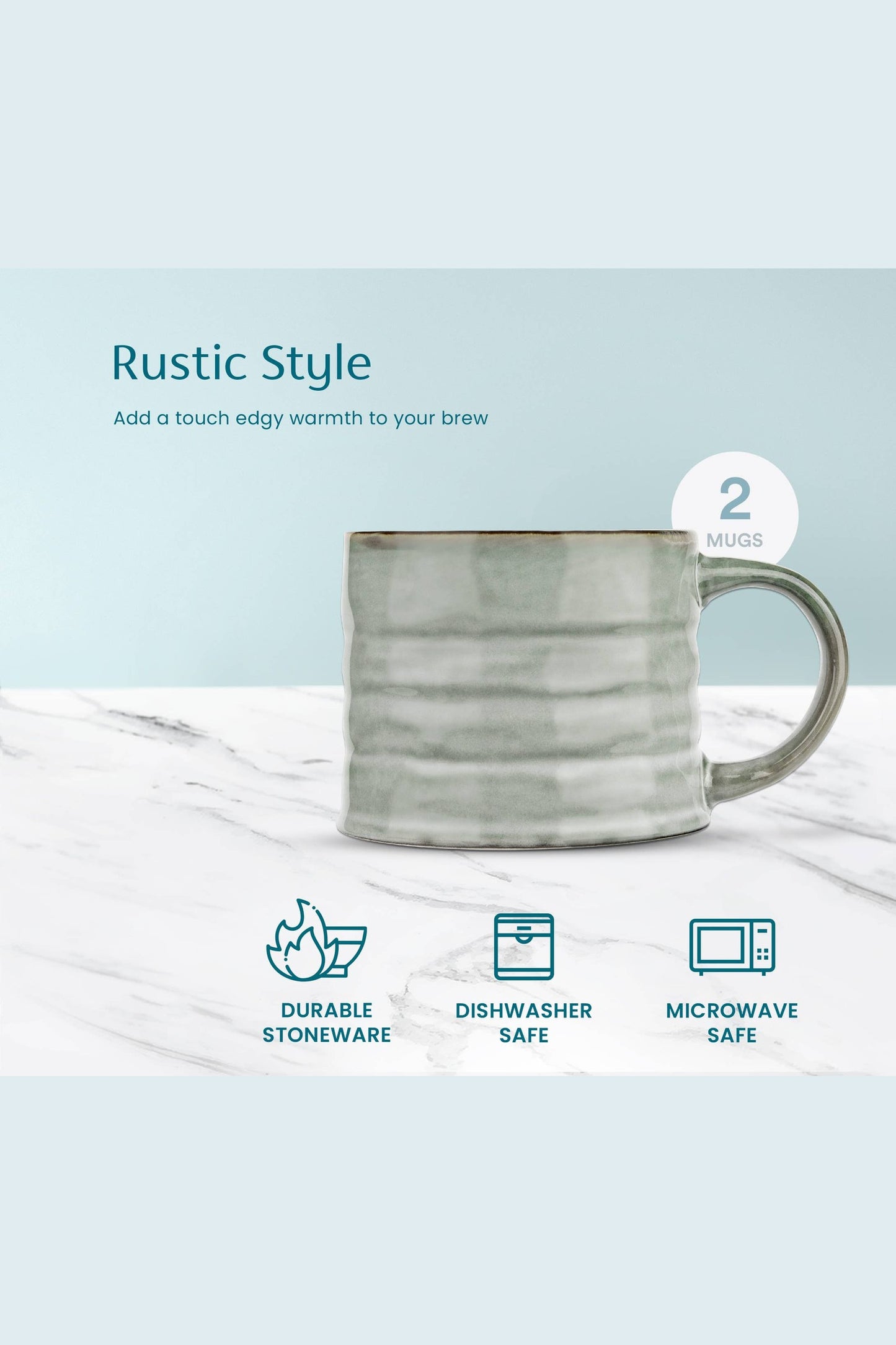 Circled Stoneware Kook Java Coffee Mugs