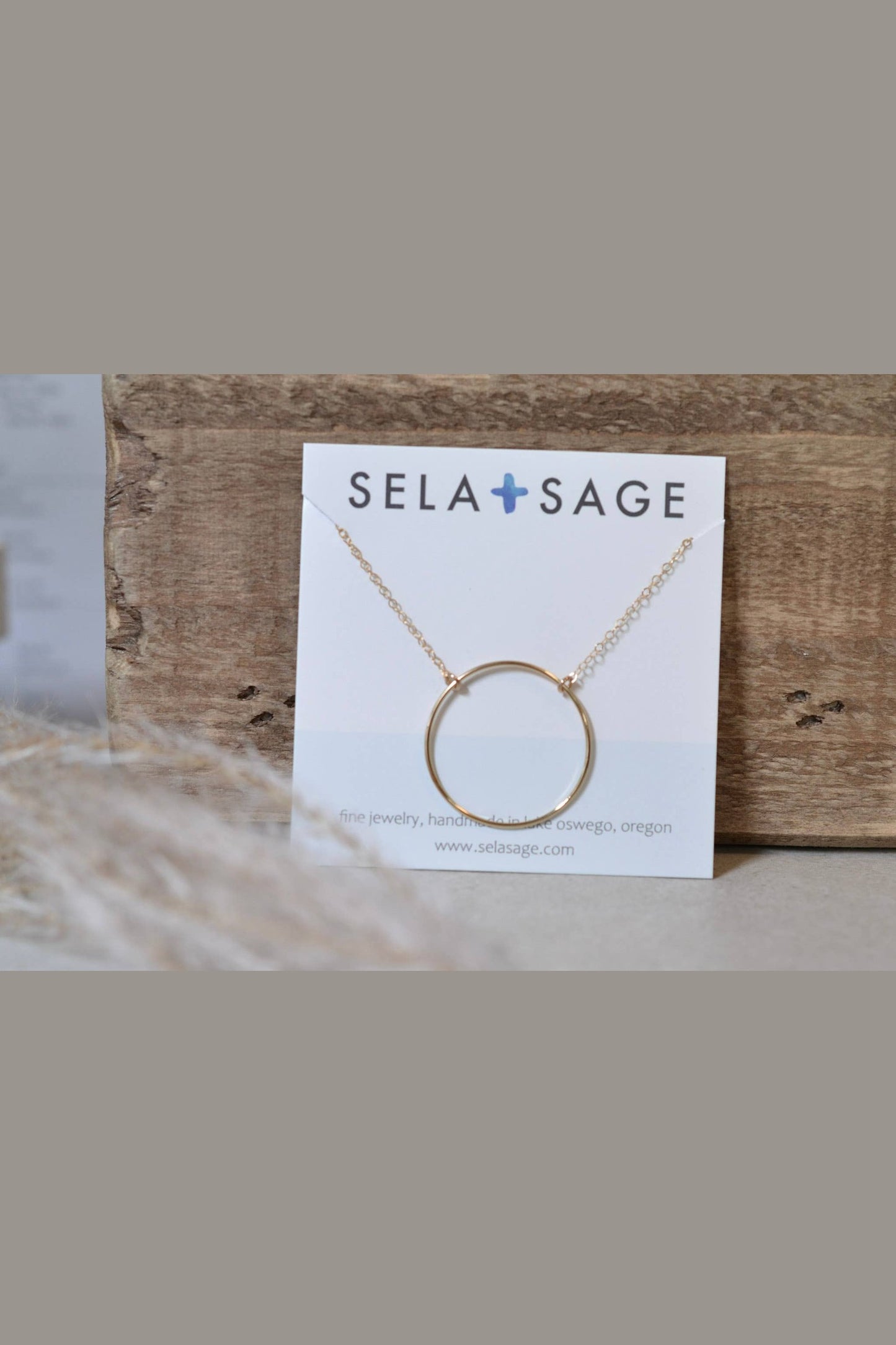 Statement Circle Necklace, Circle of Karma Pendant, Sterling: Sterling Silver