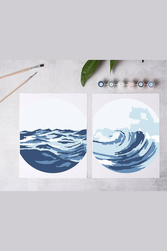 Ocean Waves Paint-By-Numbers kit